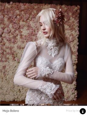 Galia Lahav Mojo Bolero Sheer Lace Long-Sleeve